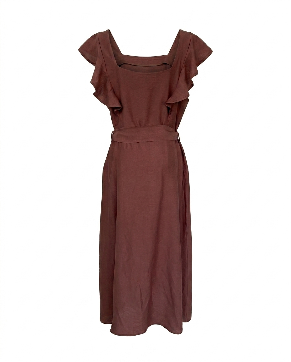 Vestido con olan en la manga