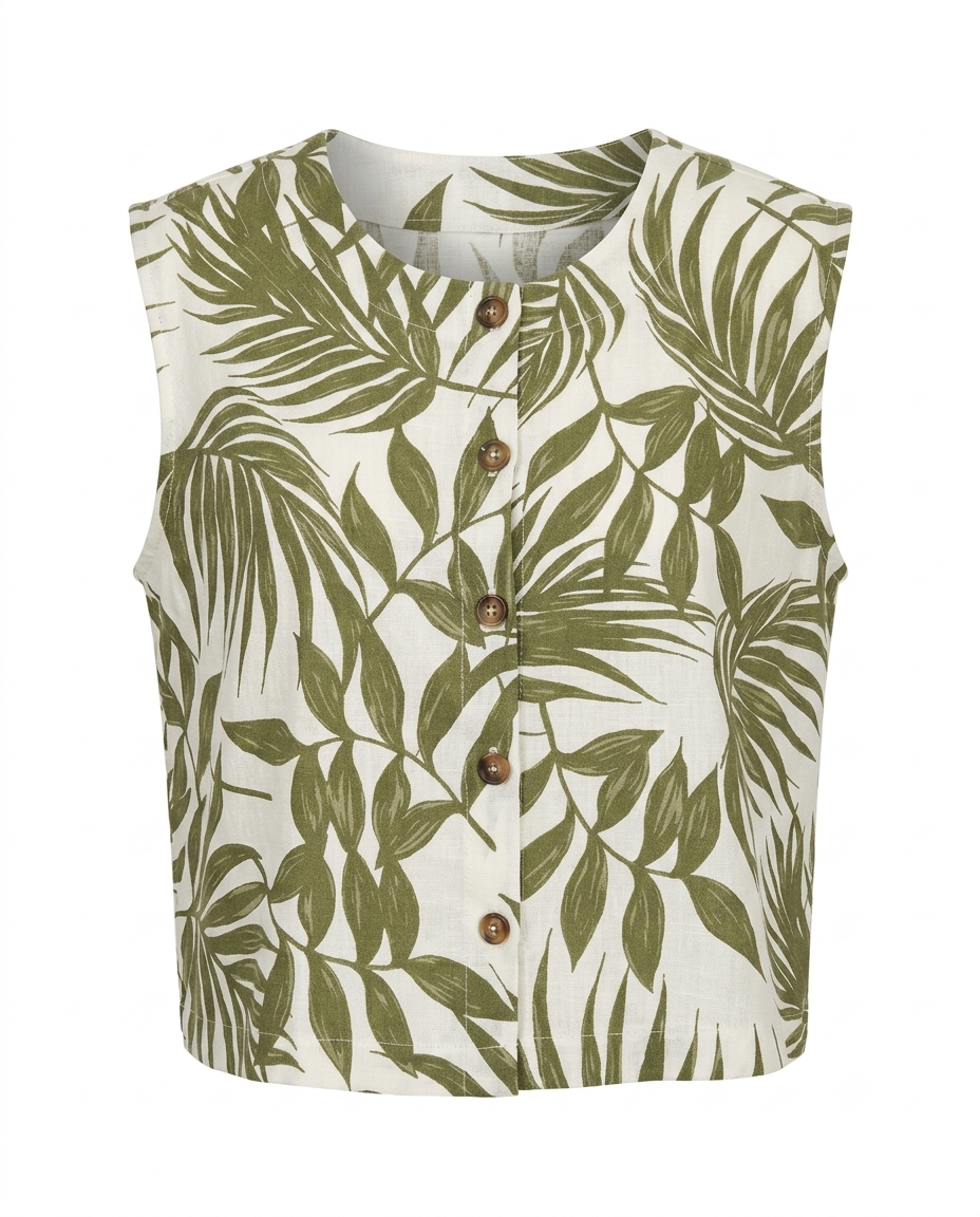 Blusa estampada con botones