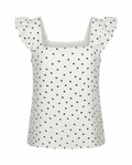 Blusa polkas dots manga escarola