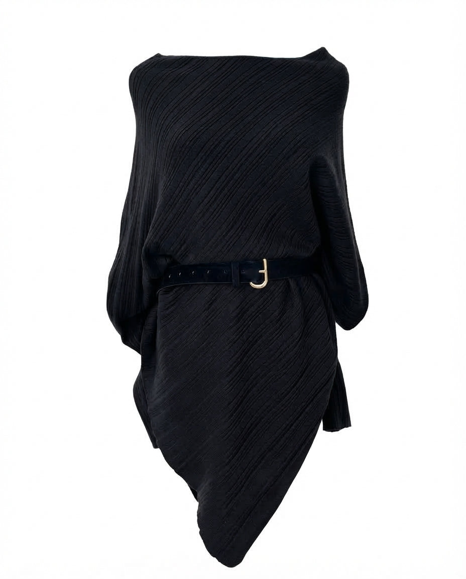 Blusa corte mariposa con cinto