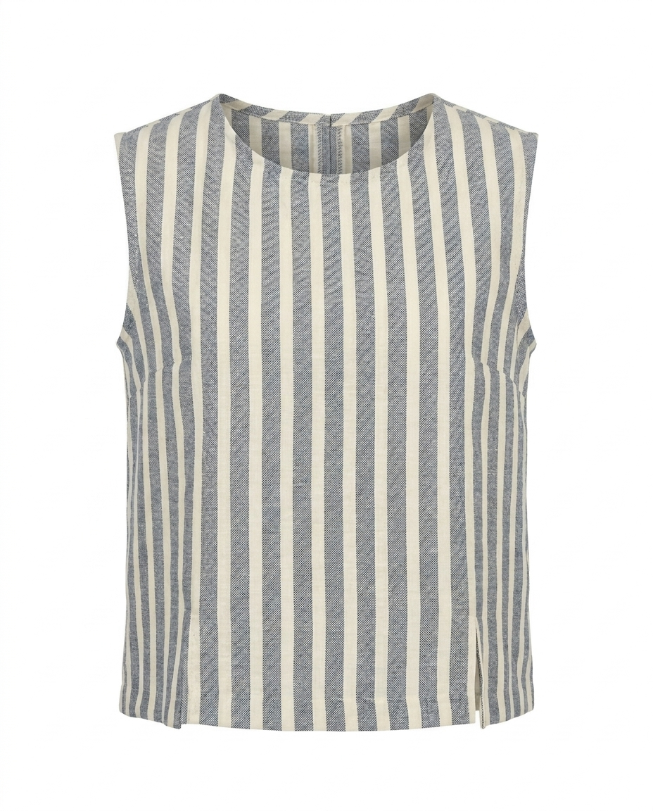 Blusa de lino estampada