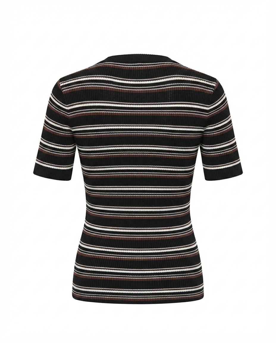 Blusa de rayas tejida manga corta