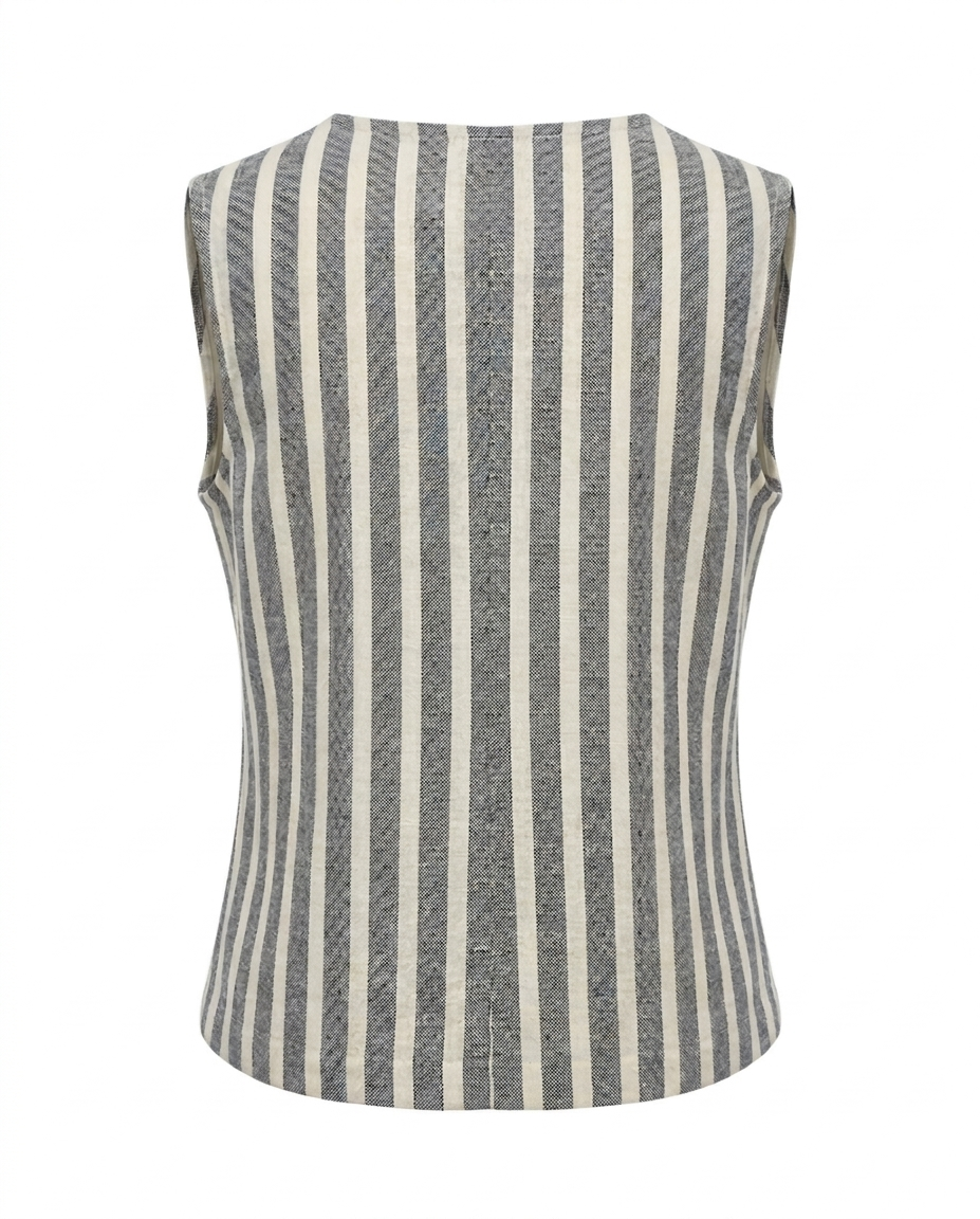 Blusa de lino estampada