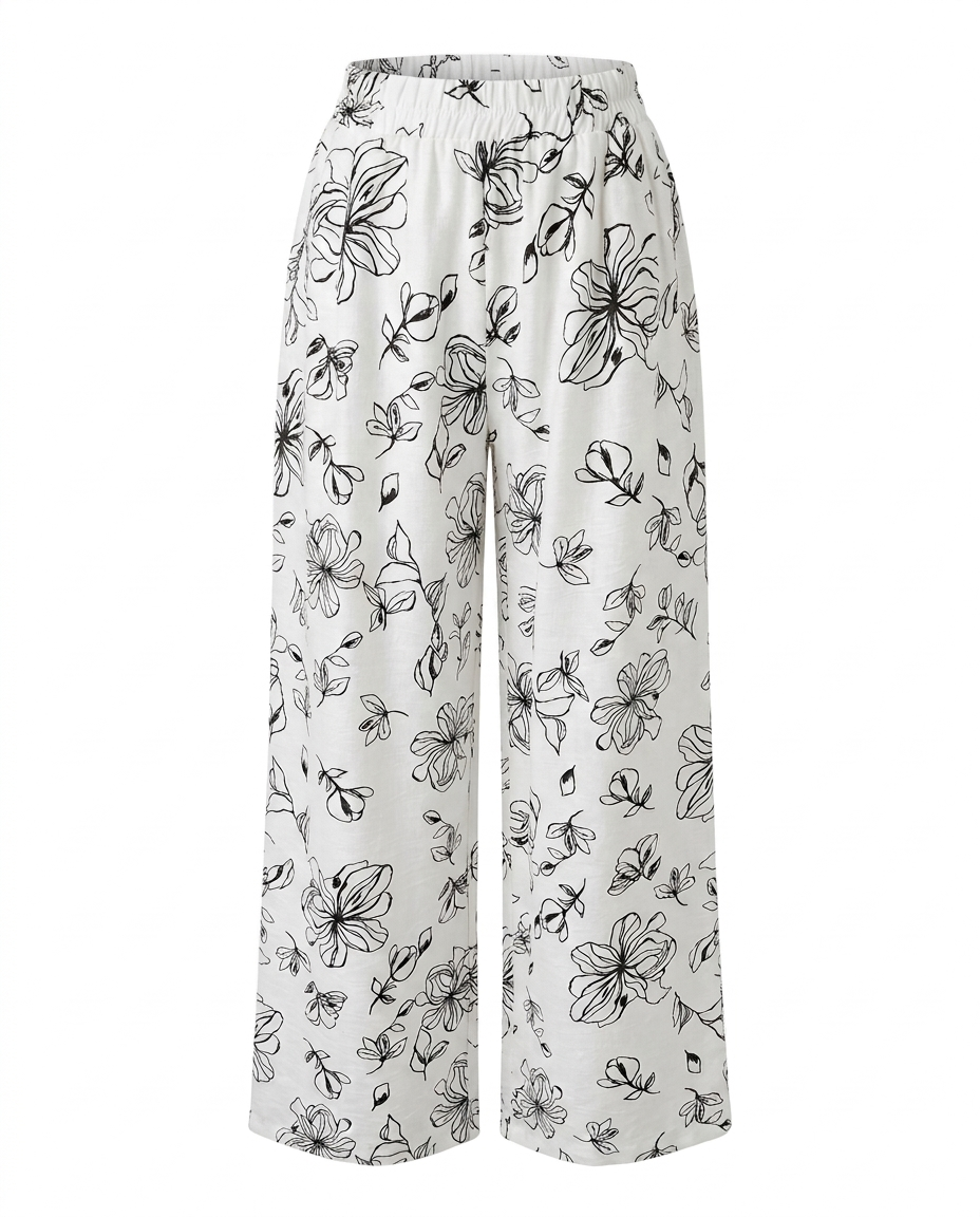 Pantalon de lino estampado
