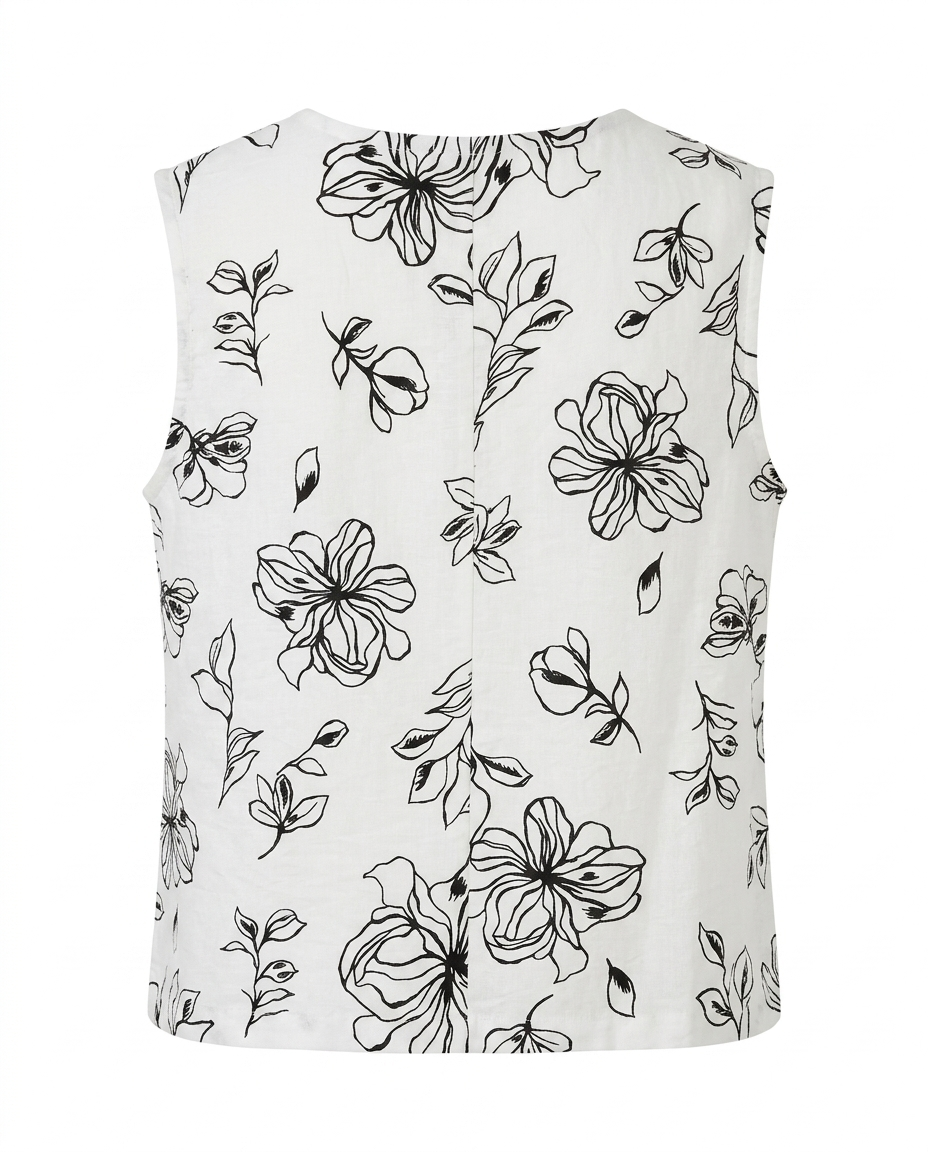 Blusa estampada de lino