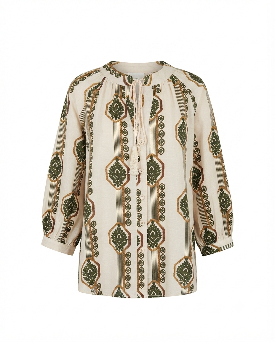 Blusa estampada manga larga