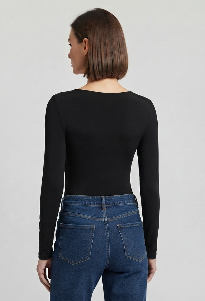 Body cuello redondo manga larga