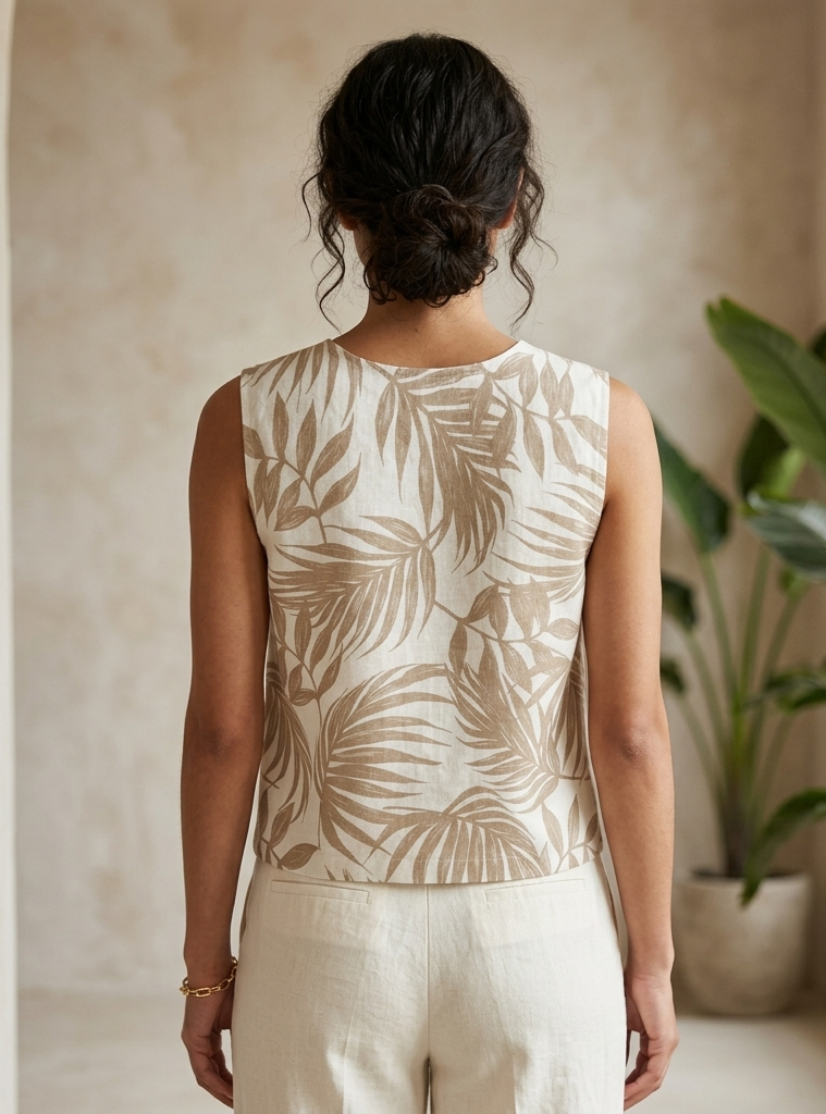 Blusa estampada con botones