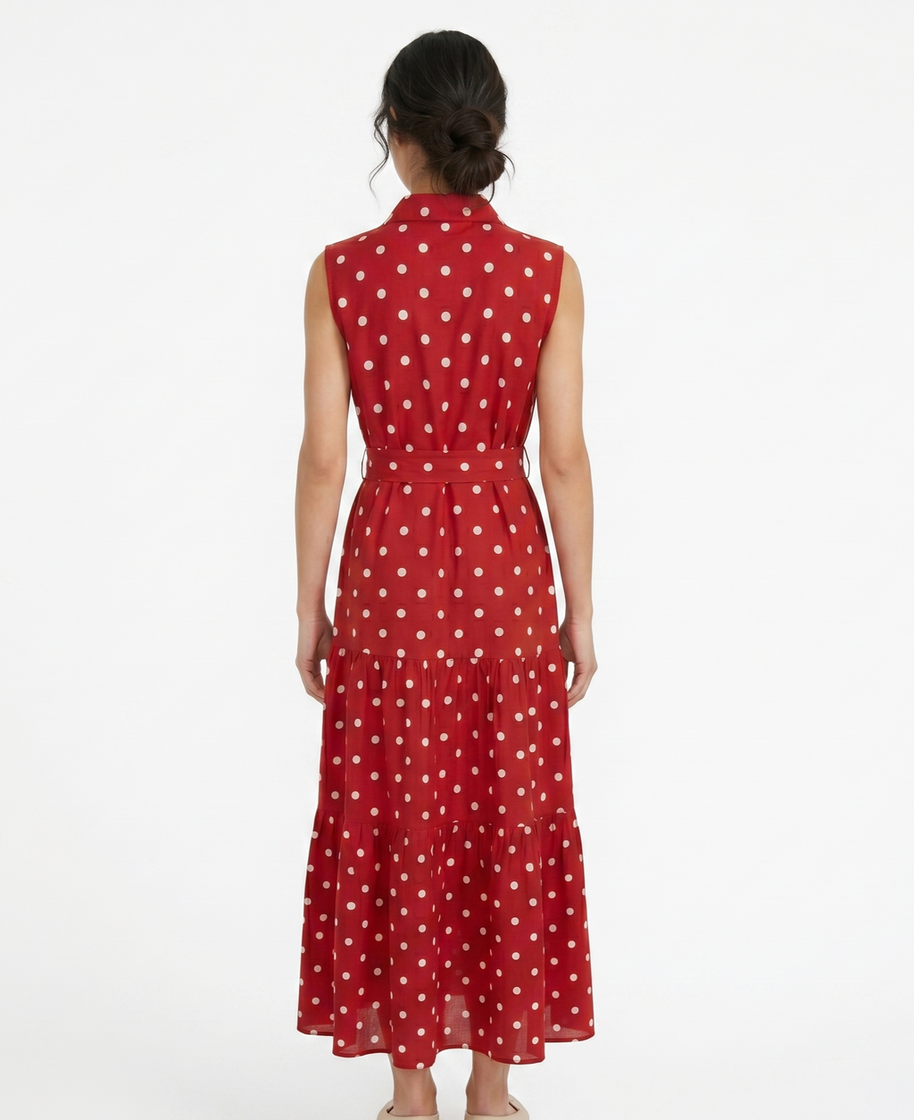 Vestido largo polka dots