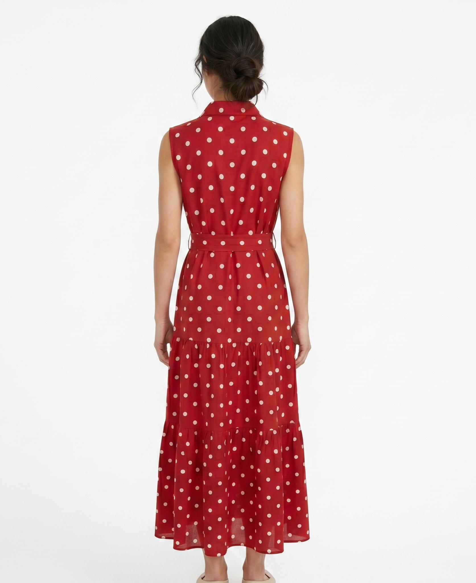 Vestido largo polka dots