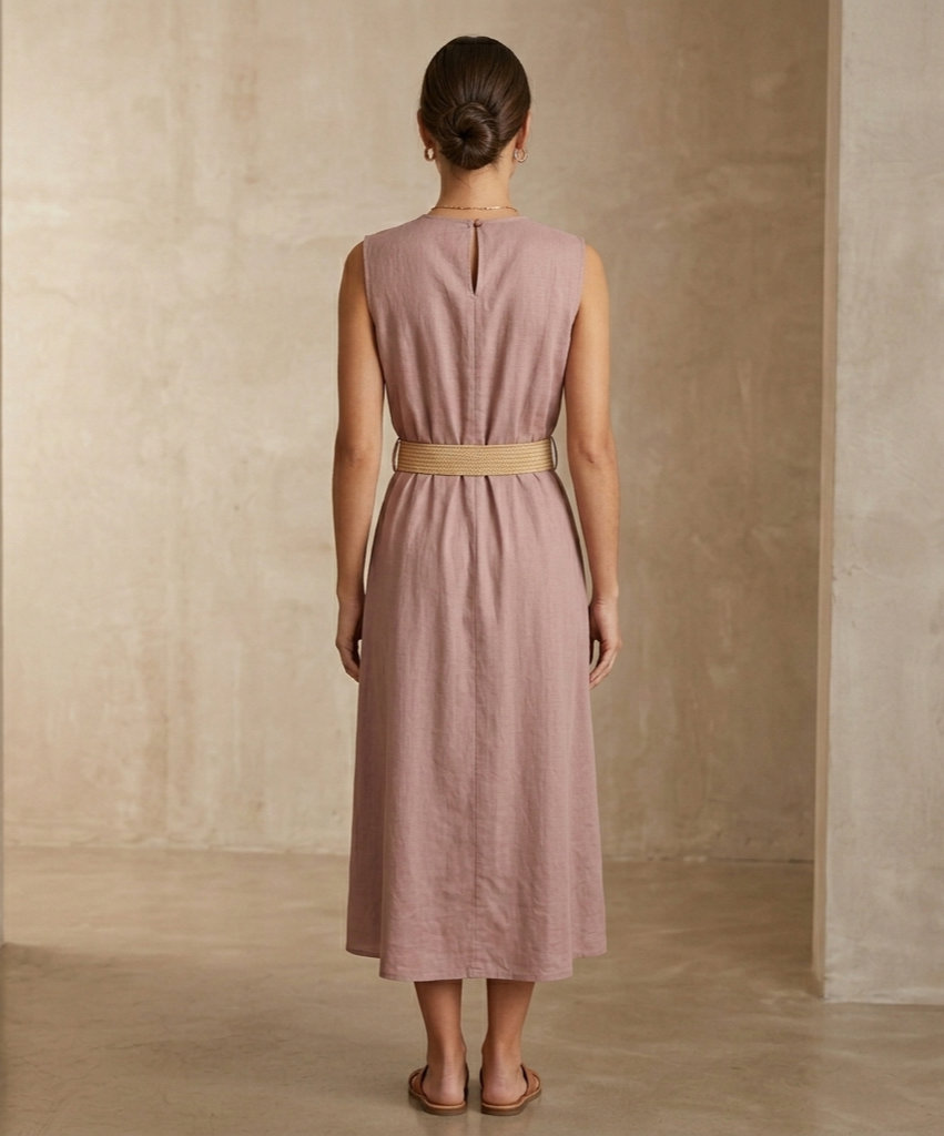 vestido largo de lino
