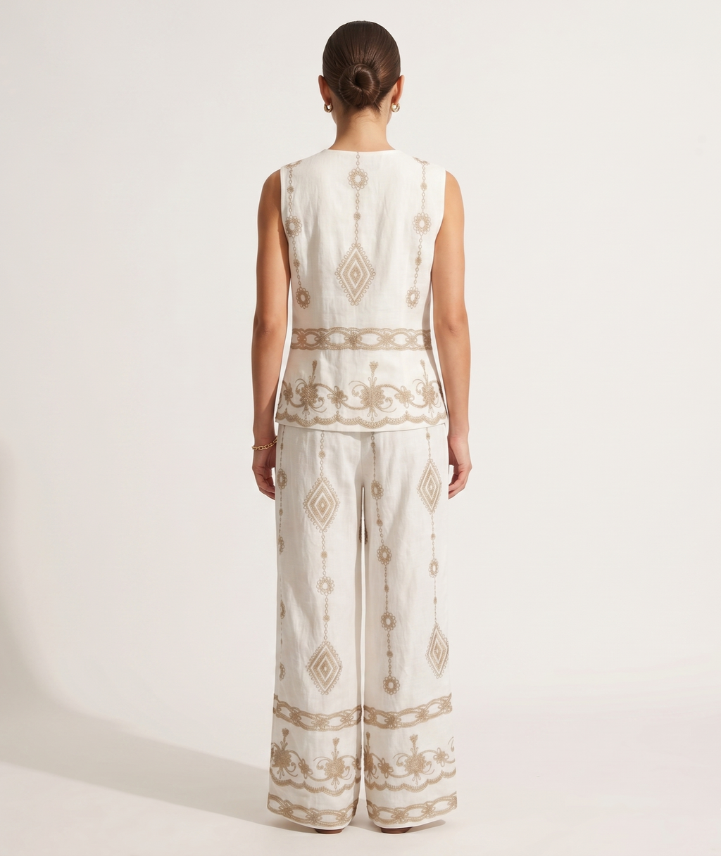Conjunto de lino estampado