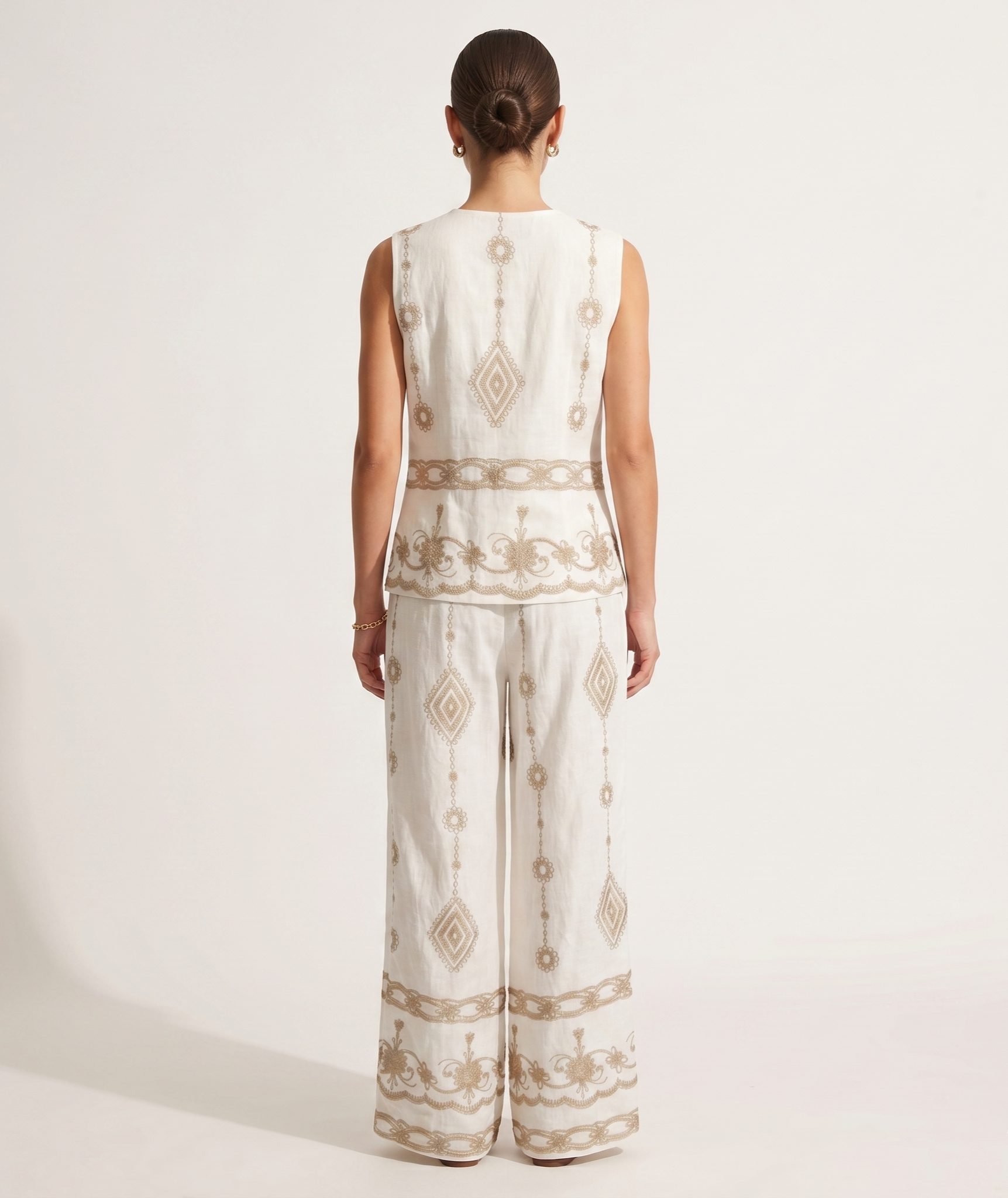 Conjunto de lino estampado