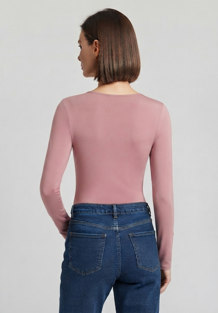 Body cuello redondo manga larga