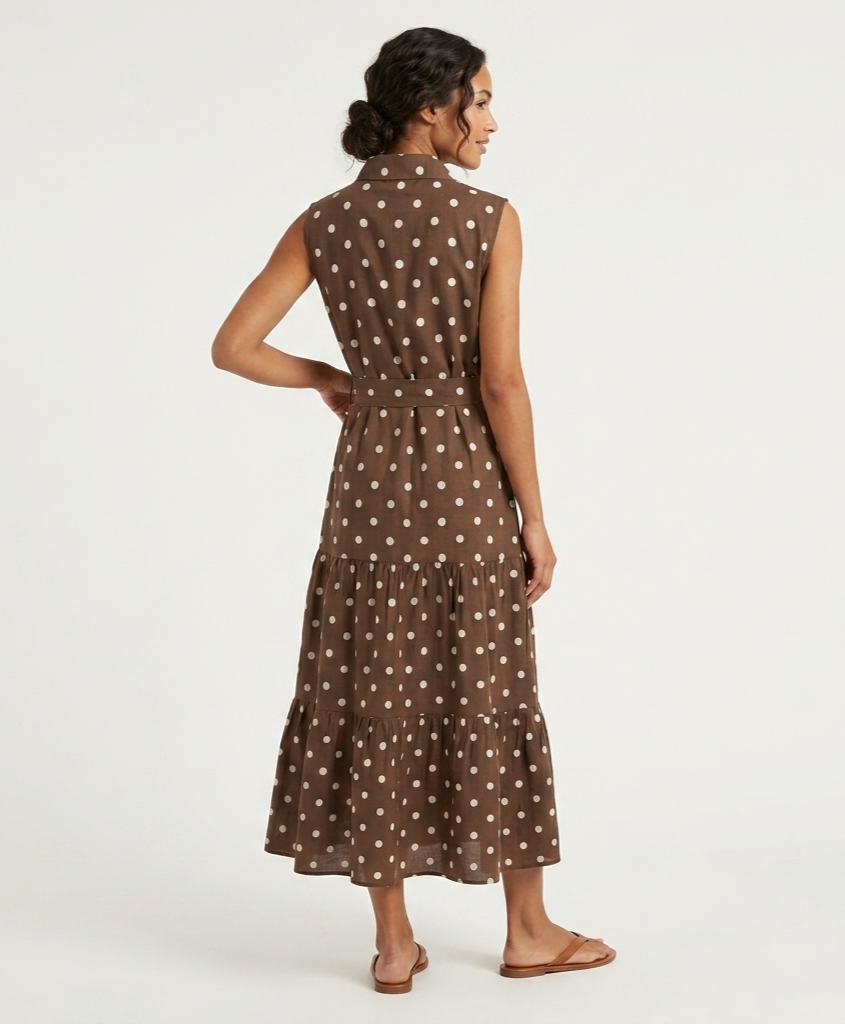 Vestido largo polka dots