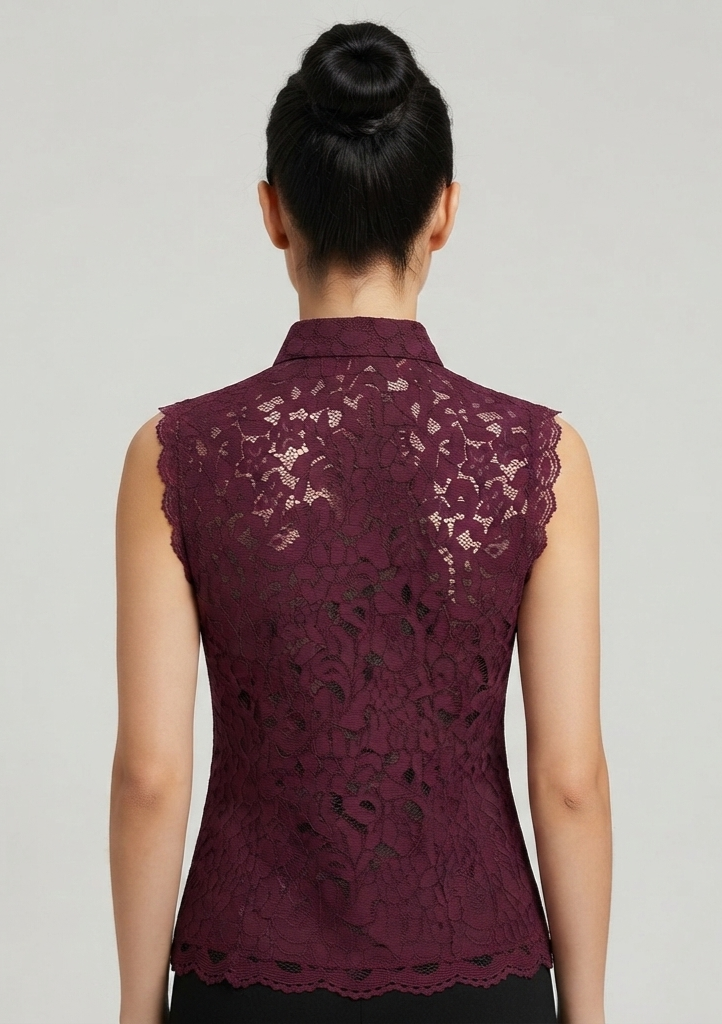 Blusa de encaje sin mangas