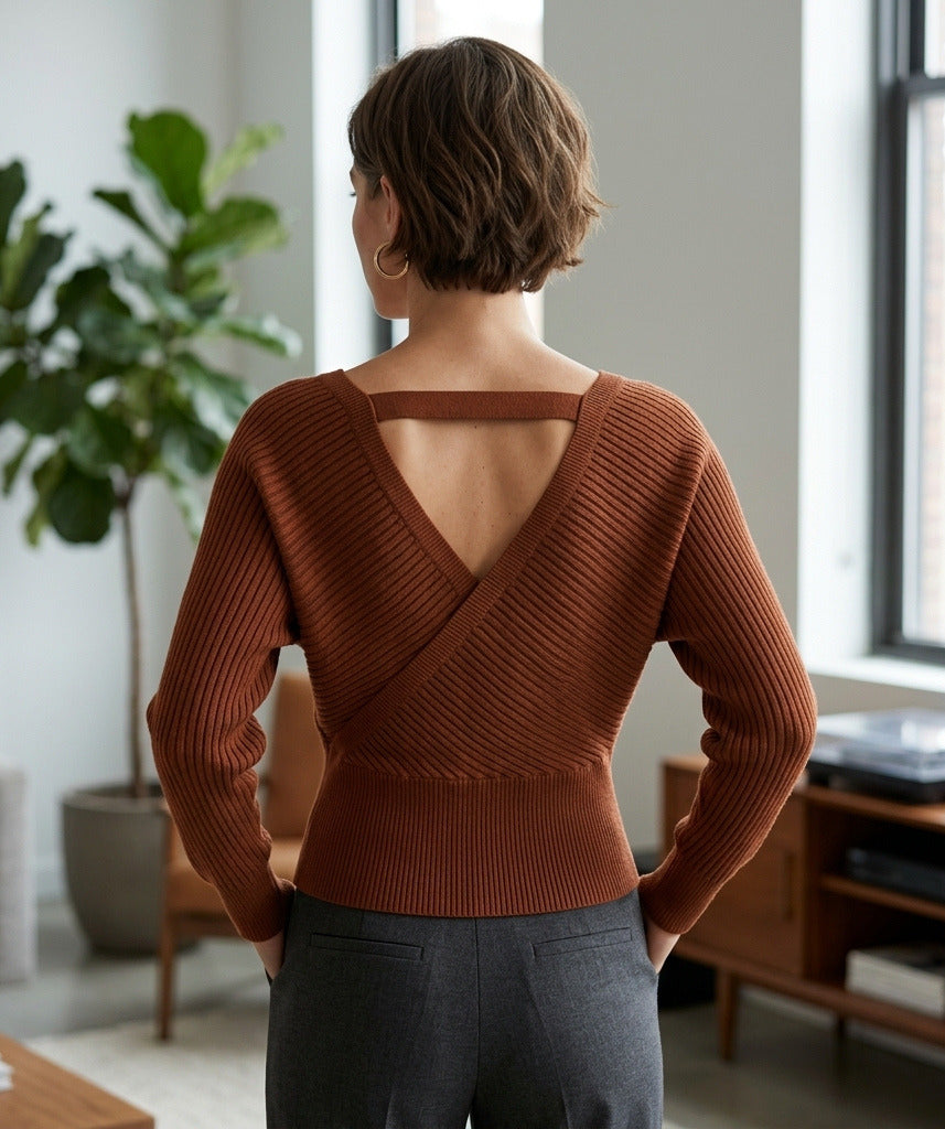 Blusa corta de tejido