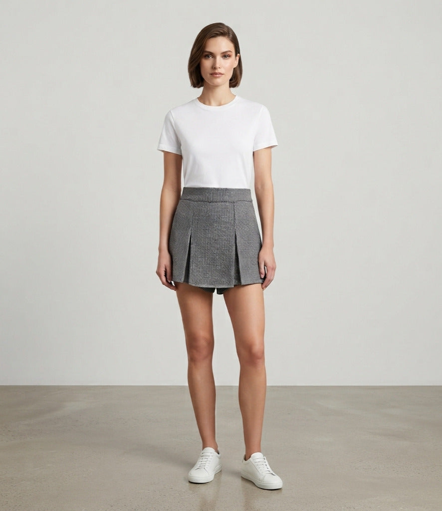 Falda short de cuadros