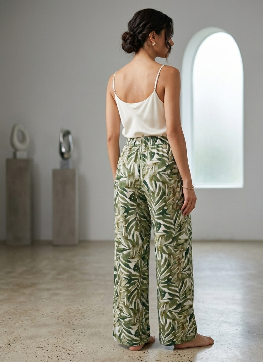 Pantalon de lino estampado