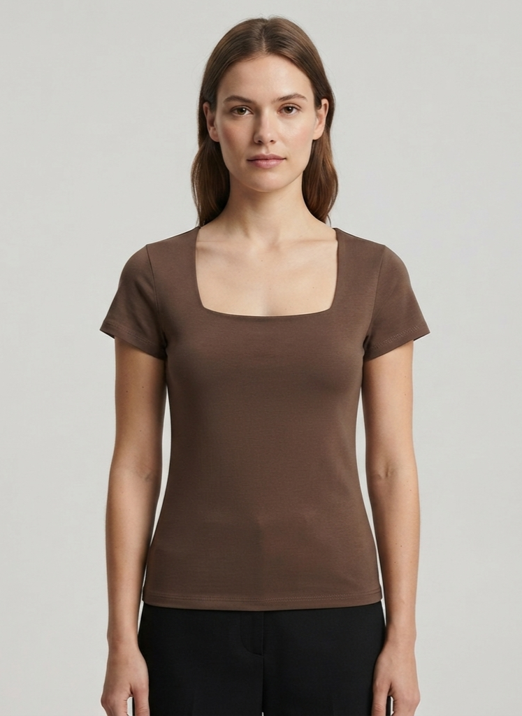 Blusa de algodon escote cuadrado