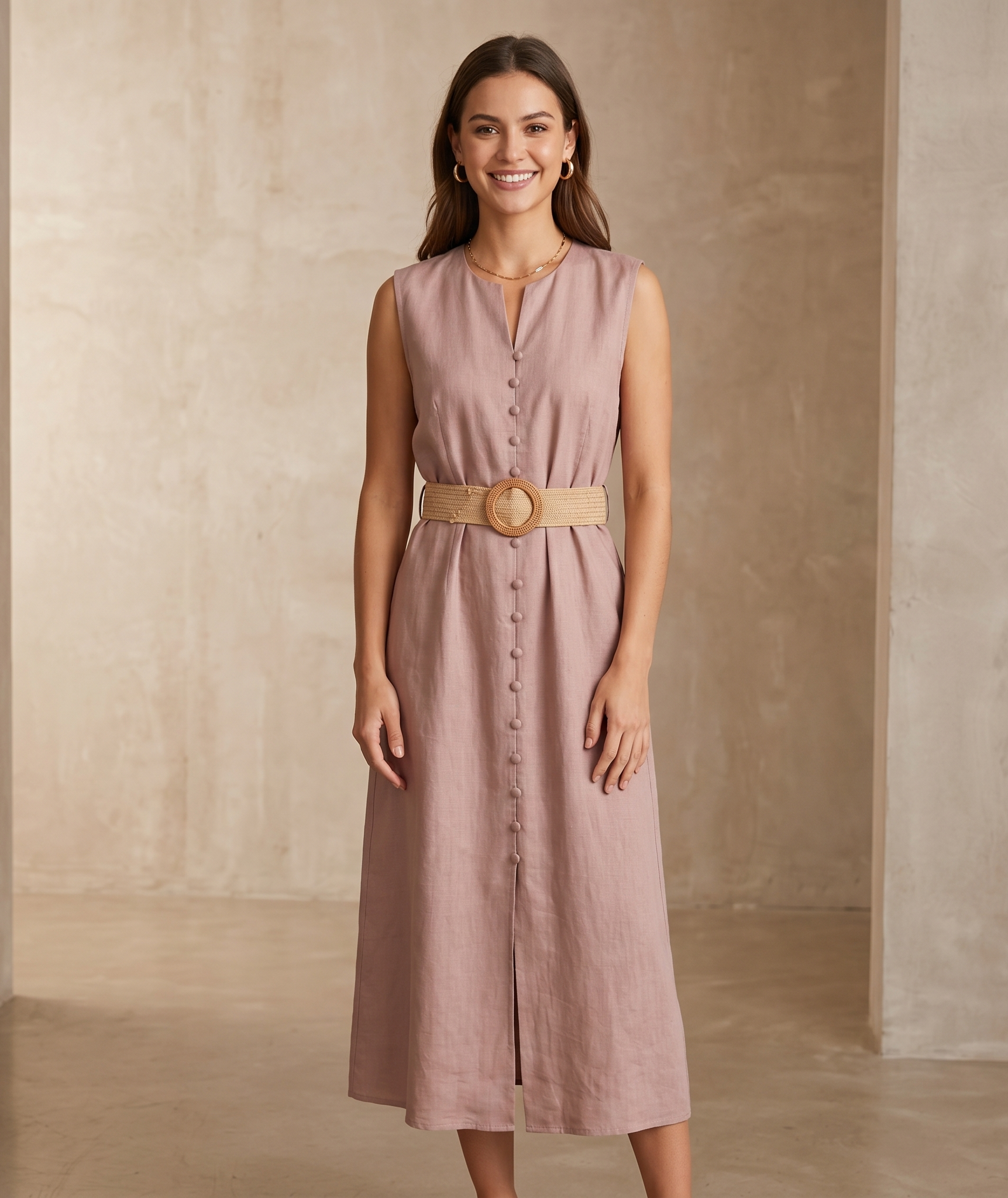 vestido largo de lino