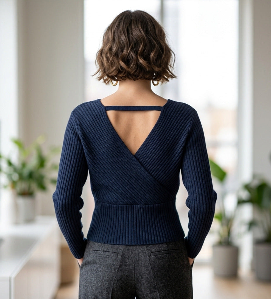 Blusa corta de tejido